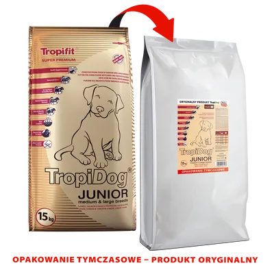 TROPIDOG SUPER PREMIUM JUNIOR MEDIUM & LARGE BREED TURKEY, SALMON & EGGS 15kg