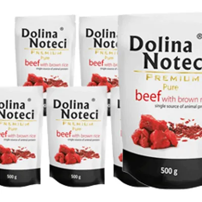 ZESTAW Dolina Noteci Premium Pure Wołowina z ryżem brązowym 10 x 500g