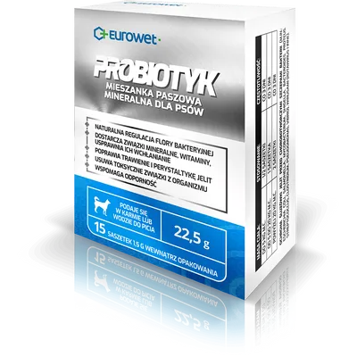 Eurowet Probiotyk w saszetkach dla psów 15 x 1,5g