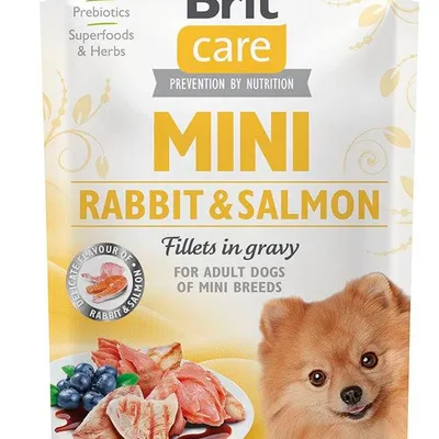 Brit Care Mini Rabbit & Salmon fillets in gravy 85g