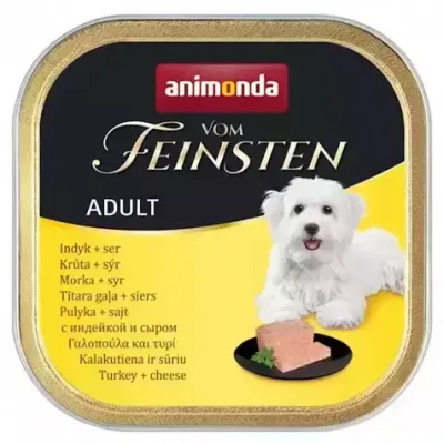 ZESTAW ANIMONDA Dog Vom Feinsten Adult indyk z żółtym serem 11 x 150g