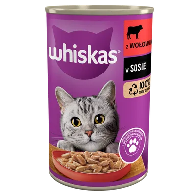 WHISKAS kawałki z wołowiną w sosie 400g