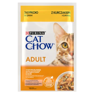 PURINA Cat Chow Adult Karma dla kotów z kurczakiem i cukinią w galaretce 85g