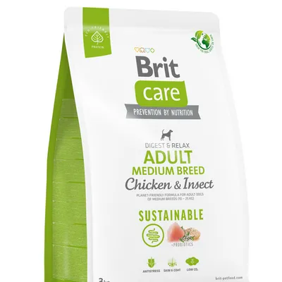 BRIT CARE Dog Sustainable Adult Medium Breed Chicken & Insect 3kg