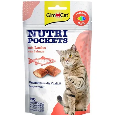 GIMCAT NUTRI POCKETS Przysmak Łosoś z Omega 3&6 60g