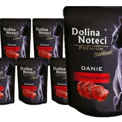 ZESTAW Dolina Noteci Premium dla kota -Danie z wołowiny-koty sterylizowane 10 x 85g