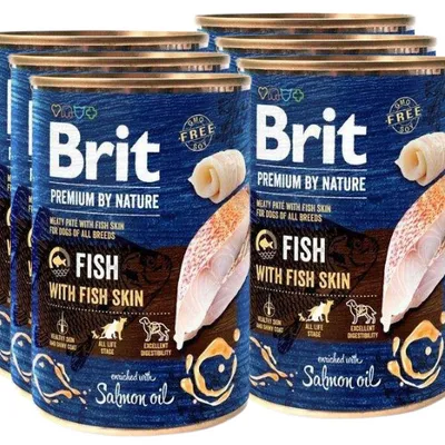 ZESTAW Brit Premium by Nature Fish with Fish Skin 6x400g