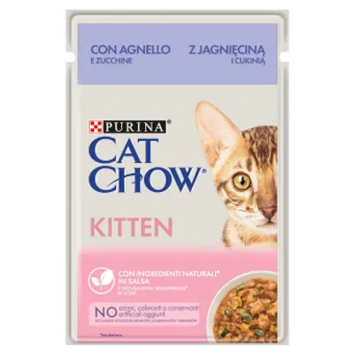 PURINA CAT CHOW Kitten Karma dla kociąt z jagnięciną i cukinią w sosie 85g