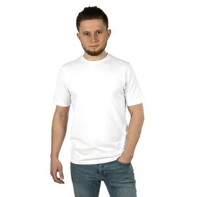 Biały T-shirt męski bez nadruku