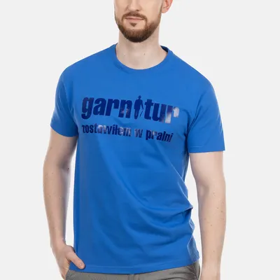 Niebieski t-shirt Garnitur Zostawiłem w Pralni