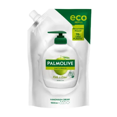 PALMOLIVE NATURALS CLEAN & CARE MILK & OLIVE MYDŁO W PŁYNIE DO RĄK REFILL 1000ML