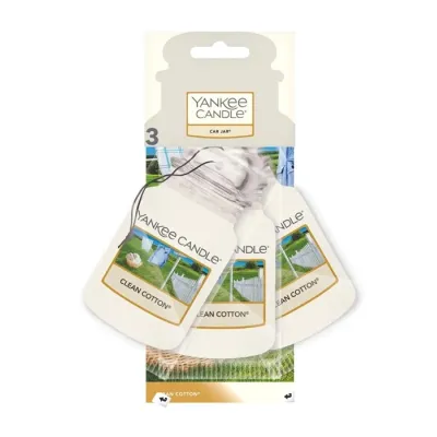 YANKEE CANDLE CAR JAR ZAPACH DO SAMOCHODU TRÓJPAK CLEAN COTTON