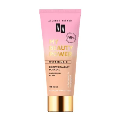 AA MY BEAUTY POWER ROZŚWIETLAJĄCY PODKŁAD DO TWARZY 03 BEIGE 30ML