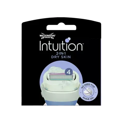 WILKINSON SWORD INTUITION DRY SKIN WKŁADY DO MASZYNKI DO GOLENIA DLA KOBIET 3 SZTUKI