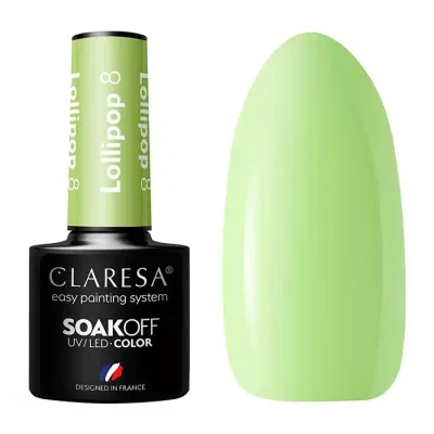 CLARESA SOAK OFF LAKIER HYBRYDOWY LOLLIPOP 8 5ML