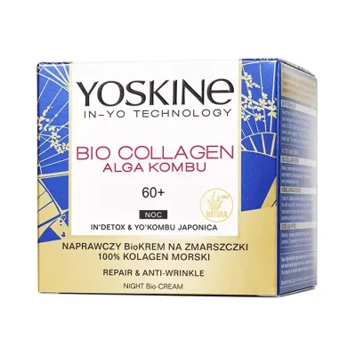 YOSKINE BIO COLLAGEN ALGA KOMBU NAPRAWCZY BIOKREM NA ZMARSZCZKI NA NOC 60+ 50ML