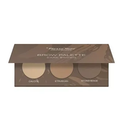 PIERRE RENE BROW PALETTE PALETA CIENI DO BRWI DARK BROWN 3x1,3G