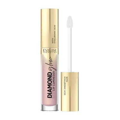 EVELINE DIAMOND GLOW LIP LUMINIZER BŁYSZCZYK DO UST Z KWASEM HIALURONOWYM 03 CARAMEL ICE CREAM 4,5ML