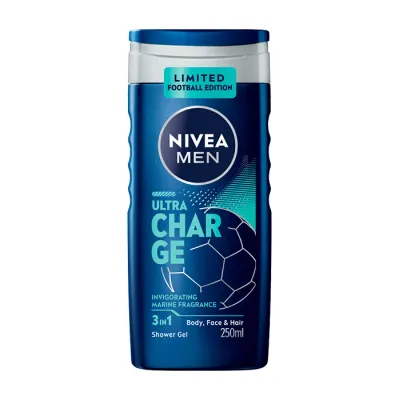 NIVEA MEN ULTRA CHARGE ŻEL POD PRYSZNIC 3W1 DLA MĘŻCZYZN 250ML