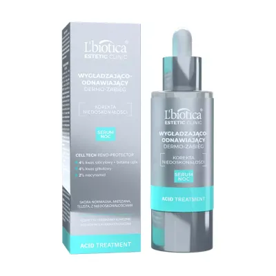 L'BIOTICA ESTETIC CLINIC ACID TREATMENT WYGŁADZAJĄCO-ODNAWIAJĄCE SERUM NA NOC 30ML