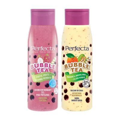 PERFECTA BUBBLE TEA ZESTAW ŻEL POD PRYSZNIC 400G + BALSAM DO CIAŁA 400ML