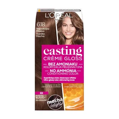 LOREAL CASTING CREME GLOSS FARBA DO WŁOSÓW 618 WANILIOWA MOKKA