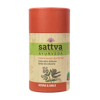 SATTVA AYURVEDA HENNA NATURALNA ZIOŁOWA FARBA DO WŁOSÓW HENNA Z AMLĄ 150G