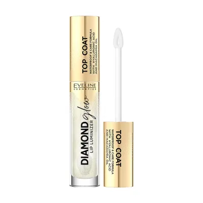 EVELINE DIAMOND GLOW LIP LUMINIZER WODOODPORNY TOPCOAT Z KWASEM HIALURONOWYM 12 4,5ML