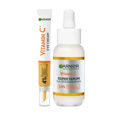 Garnier Vitamin C serum na przebarwienia 30ml + rozświetlający krem pod oczy 15ml