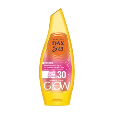 DAX SUN TURBO GLOW ROZŚWIETLAJĄCA EMULSJA DO OPALANIA ZE ZŁOTYMI DROBINAMI SPF 30 175ML