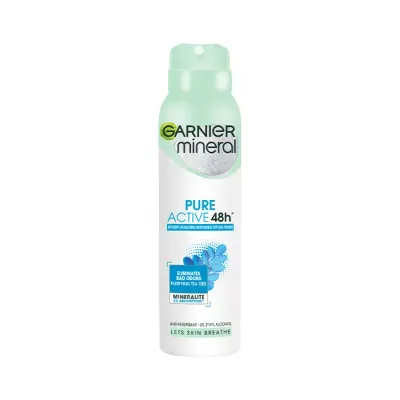 GARNIER MINERAL PURE ACTIVE 48H ANTYPERSPIRANT W SPRAYU DLA KOBIET 150ML