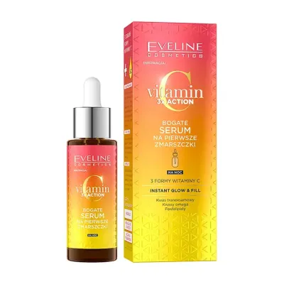 EVELINE VITAMIN C 3X ACTION BOGATE SERUM NA PIERWSZE ZMARSZCZKI 30ML