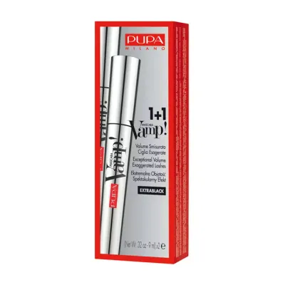 PUPA ZESTAW DWÓCH TUSZY DO RZĘS VAMP MASCARA EXTRABLACK 18ML