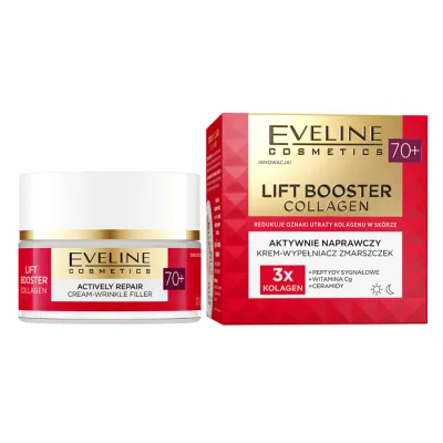 EVELINE LIFT BOOSTER COLLAGEN AKTYWNIE NAPRAWCZY KREM-WYPEŁNIACZ ZMARSZCZEK 70+ 50ML