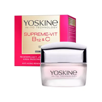 YOSKINE SUPREME-VIT B12 + C REGENERUJĄCY KREM PRZECIWZMARSZCZKOWY NA NOC 50+ 50ML