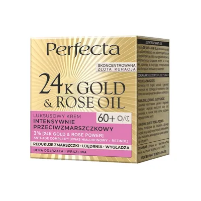 PERFECTA GOLD&ROSE LUKSUSOWY KREM PRZECIWZMARSZCZKOWY NA DZIEŃ I NA NOC 60+ 50ML