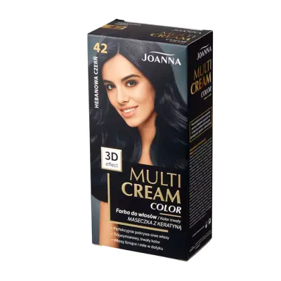 JOANNA MULTI CREAM COLOR FARBA DO WŁOSÓW 42 HEBANOWA CZERŃ