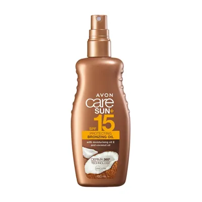 AVON CARE SUN+ BRONZE OLEJEK W SPRAYU WZMACNIAJĄCY OPALENIZNĘ SPF15 150ML