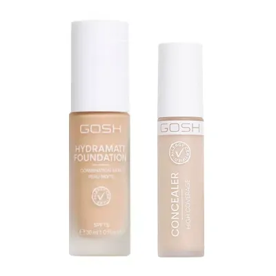 GOSH ZESTAW KOSMETYKÓW DO MAKIJAŻU PODKŁAD GOSH HYDRAMATT 30 ML + KOREKTOR GOSH HIGH COVERAGE 5,5ML