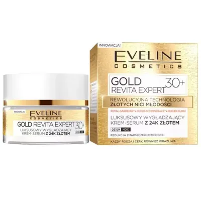 EVELINE GOLD REVITA KREM SERUM WYGŁADZAJĄCY 30+