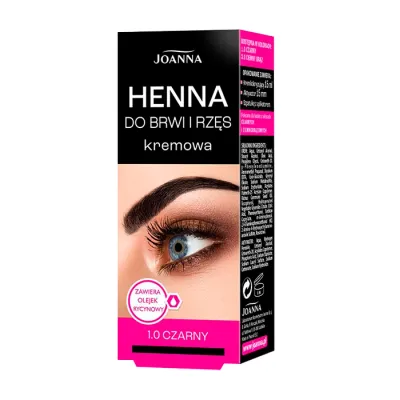 JOANNA KREMOWA HENNA DO BRWI I RZĘS 1.0 CZARNY 15G + 15G