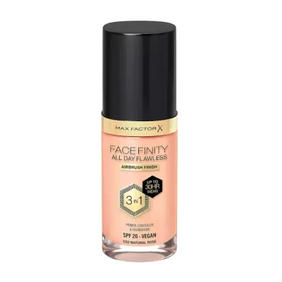 MAX FACTOR FACEFINITY ALL DAY FLAWLESS 3IN1 WEGAŃSKI PODKŁAD C50 NATURAL ROSE 30ML