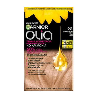 Garnier Olia trwała farba do włosów bez amoniaku 9G Jasny Perłowy Blond