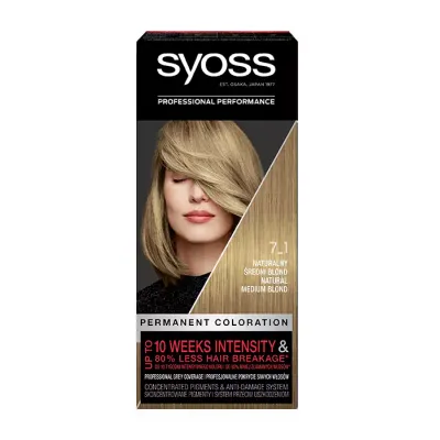 SYOSS TRWAŁA KOLORYZACJA PERMANENT FARBA 7_1 NATURALNY ŚREDNI BLOND