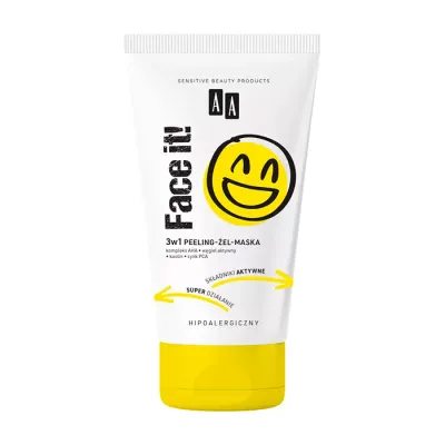 AA FACE IT! PEELING-ŻEL-MASKA DO MYCIA TWARZY 3W1 150ML