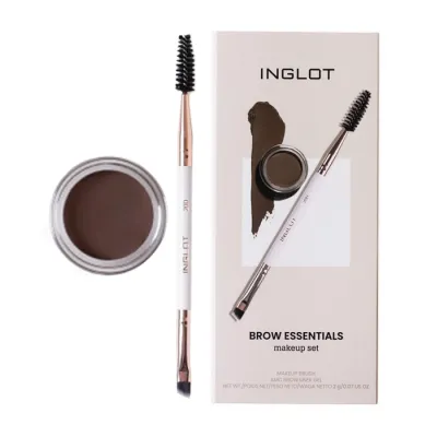 INGLOT BROW ESSENTIALS ZESTAW ŻEL DO BRWI AMC 16 + PĘDZELEK PLAYINN 200