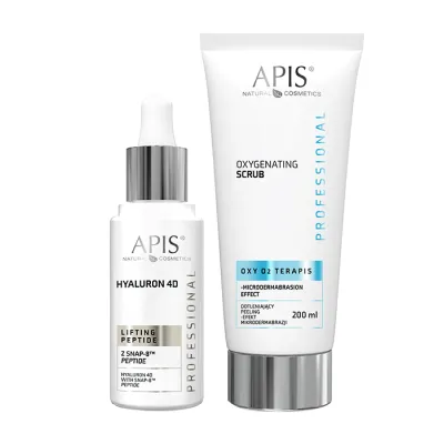 APIS ZESTAW DOTLENIAJĄCY PEELING OXY O2 200ML + SERUM HYALURON 4D 30ML