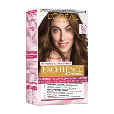 LOREAL EXCELLENCE CREME 4.3 ZŁOCISTY BRĄZ