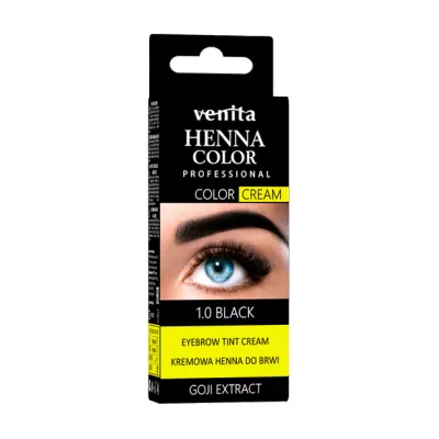 VENITA HENNA COLOR HENNA DO BRWI W KREMIE 1.0 BLACK 15G + 15G