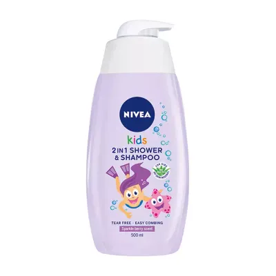 NIVEA KIDS 2 IN 1 SHOWER & SZAMPOO ŻEL DO MYCIA CIAŁA I WŁOSÓW SPARCLE BERRY SCENT 500ML